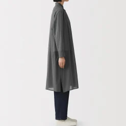 Chemises^Muji Robe-chemise transparent en coton biologique à haute torsion