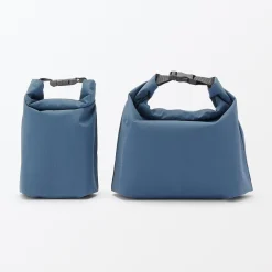 Linge De Table^Muji Sac à lunch isotherme à fermeture à enroulement - Grand format - Bleu fumé