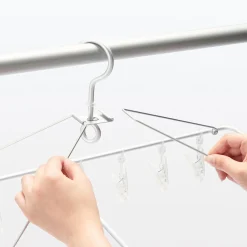 Produits D'Entretien Des Vêtements^Muji Séchoir rectangulaire pliable en aluminium ‐ 26 pinces