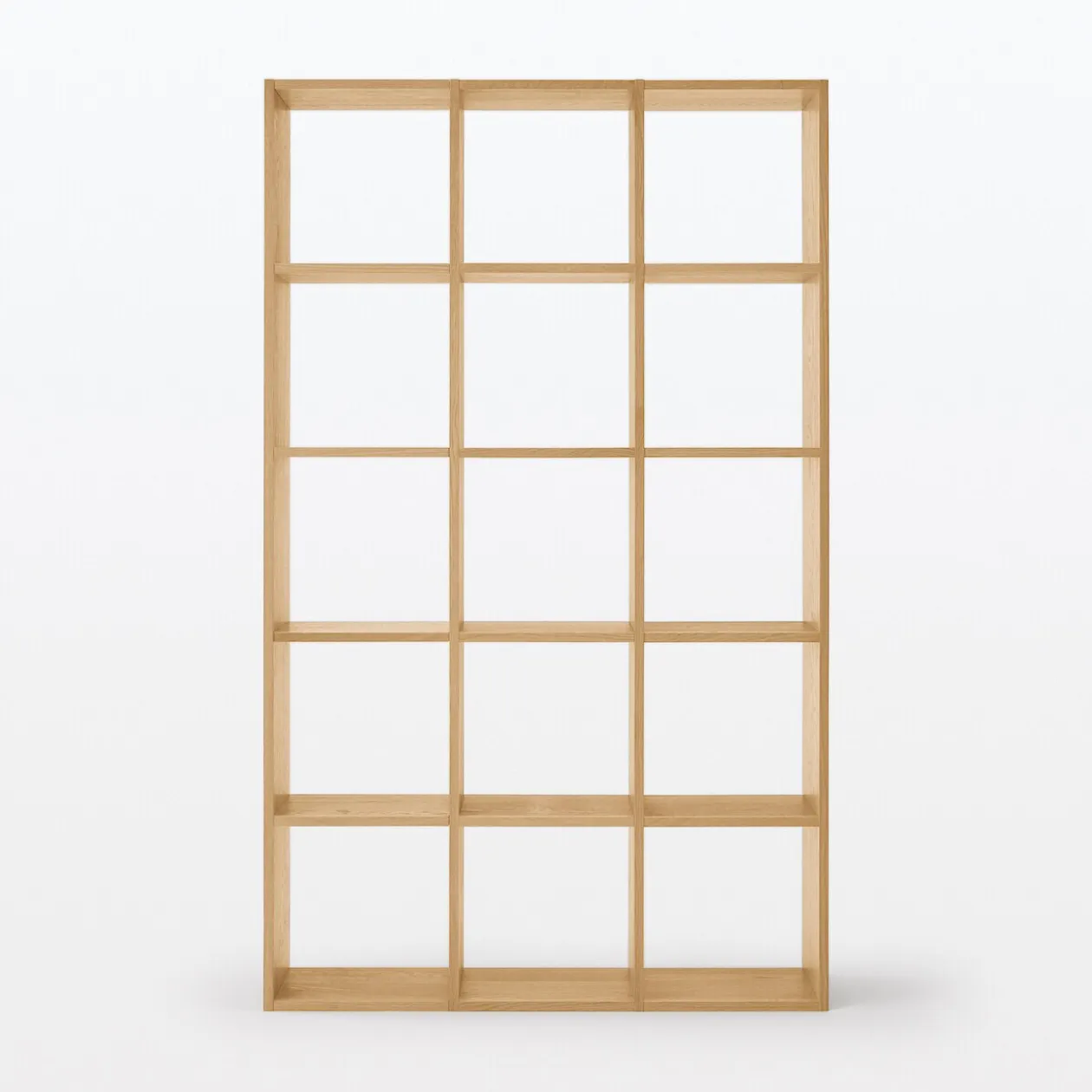 Étagères Modulables En Bois^Muji Set de 3 étagères étroites en chêne ‐ 3x5 niveaux (Dont Eco‐part. 5,30€)