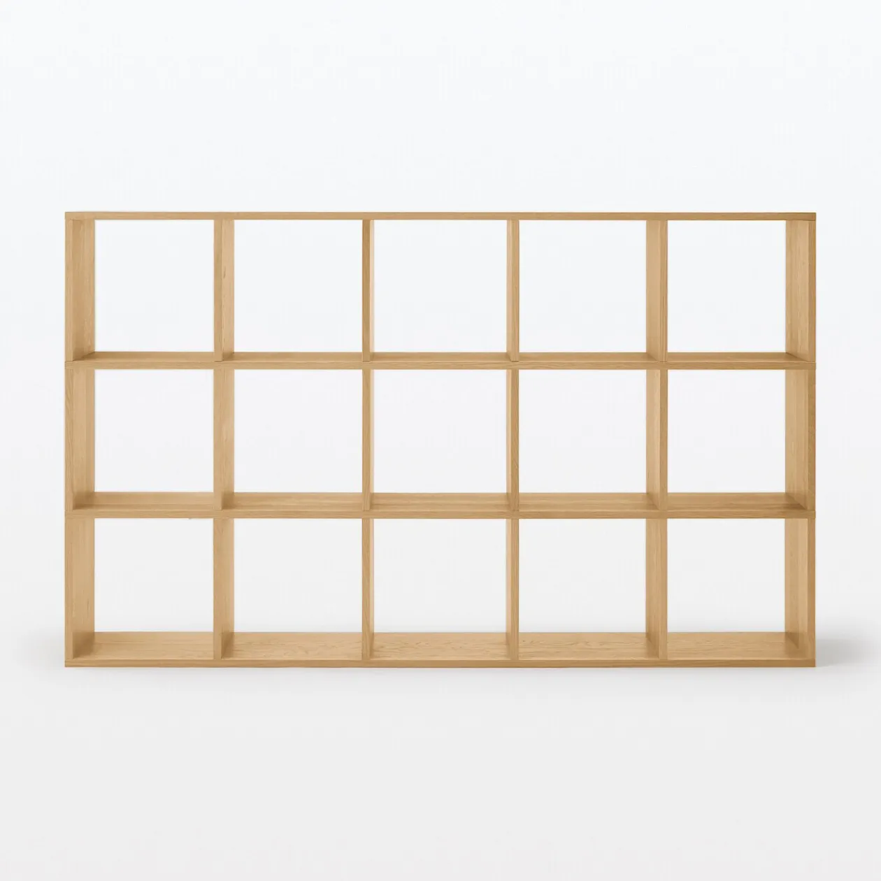 Étagères Modulables En Bois^Muji Set de 3 étagères étroites en chêne ‐ 3x5 niveaux (Dont Eco‐part. 5,30€)