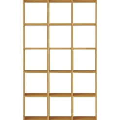 Étagères Modulables En Bois^Muji Set de 3 étagères étroites en chêne ‐ 3x5 niveaux (Dont Eco‐part. 5,30€)