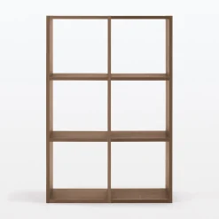 Étagères Modulables En Bois^Muji Set de 2 étagères étroites en noyer  ‐ 2x3 niveaux (Dont Eco‐part. 2,80 €)