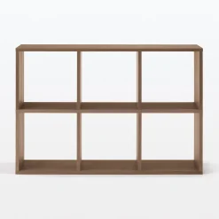 Étagères Modulables En Bois^Muji Set de 2 étagères étroites en noyer  ‐ 2x3 niveaux (Dont Eco‐part. 2,80 €)