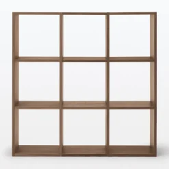 Étagères Modulables En Bois^Muji Set de 3 étagères étroites en noyer ‐ 3x3 niveaux(Dont Eco‐part. 3,80 €)