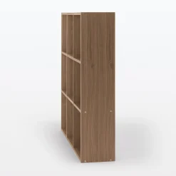 Étagères Modulables En Bois^Muji Set de 3 étagères étroites en noyer ‐ 3x3 niveaux(Dont Eco‐part. 3,80 €)