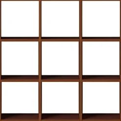 Étagères Modulables En Bois^Muji Set de 3 étagères étroites en noyer ‐ 3x3 niveaux(Dont Eco‐part. 3,80 €)