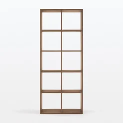 Étagères Modulables En Bois^Muji Set de 2 étagères étroites en noyer ‐ 2x5 niveaux (Dont Eco‐part. 5,30 €)