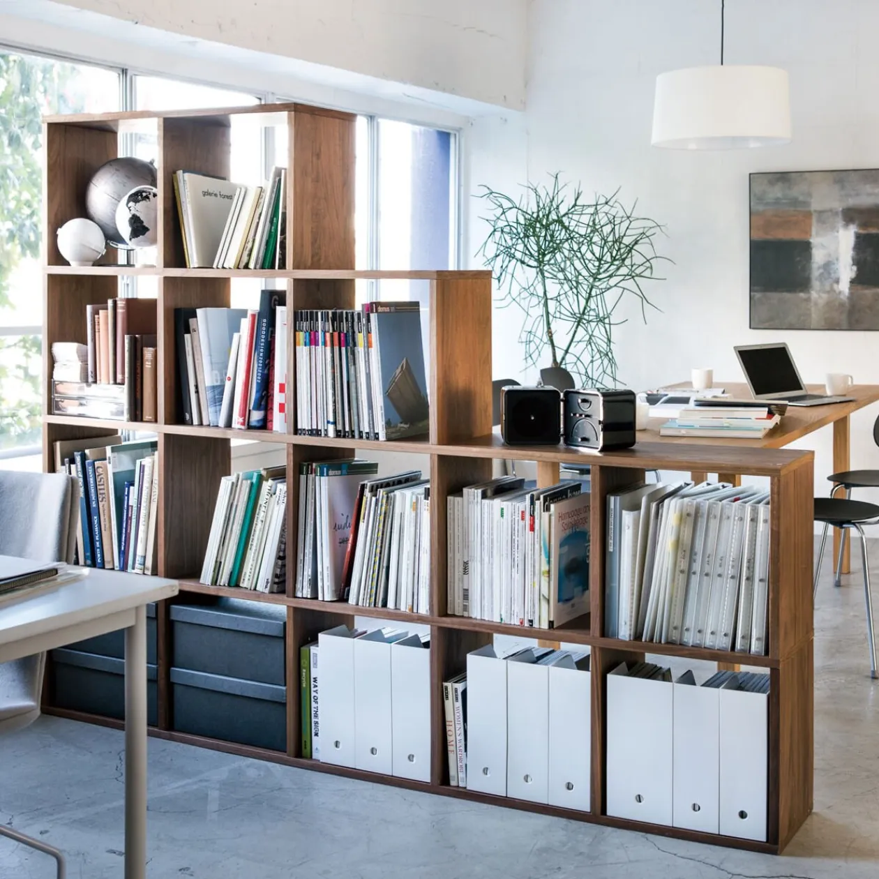 Étagères Modulables En Bois^Muji Set de 2 étagères étroites en noyer ‐ 2x5 niveaux (Dont Eco‐part. 5,30 €)