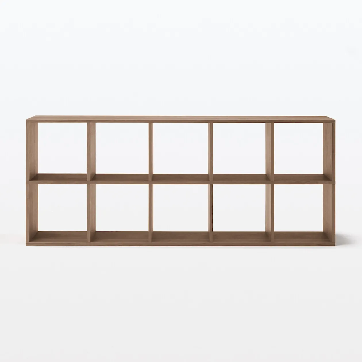 Étagères Modulables En Bois^Muji Set de 2 étagères étroites en noyer ‐ 2x5 niveaux (Dont Eco‐part. 5,30 €)