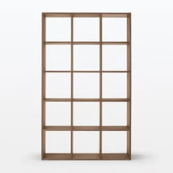Étagères Modulables En Bois^Muji Set de 3 étagères étroites en noyer ‐3x5 niveaux (Dont Eco‐part. 5,30 €)