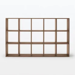 Étagères Modulables En Bois^Muji Set de 3 étagères étroites en noyer ‐3x5 niveaux (Dont Eco‐part. 5,30 €)