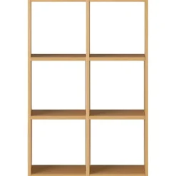 Étagères Modulables En Bois^Muji Set de 2 étagères étroites en chêne ‐ 2x3 niveaux (Dont Eco‐part. 2,80 €)