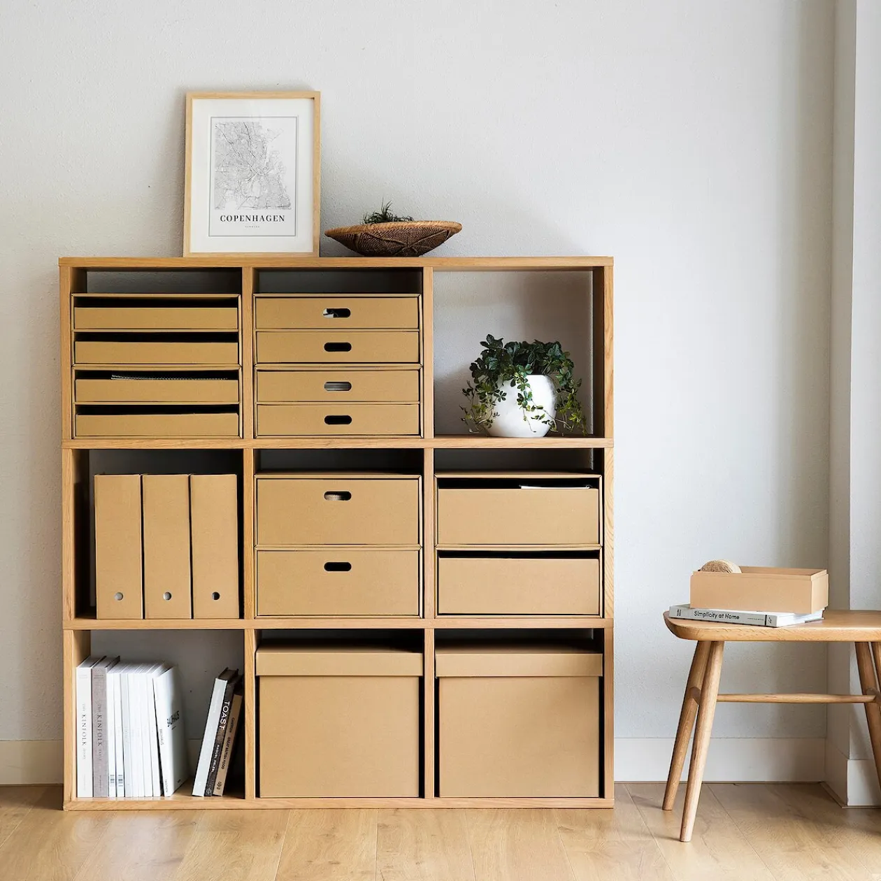 Étagères Modulables En Bois^Muji Set de 2 étagères étroites en chêne ‐ 2x3 niveaux (Dont Eco‐part. 2,80 €)