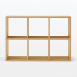 Étagères Modulables En Bois^Muji Set de 2 étagères étroites en chêne ‐ 2x3 niveaux (Dont Eco‐part. 2,80 €)
