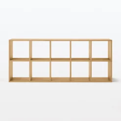 Étagères Modulables En Bois^Muji Set de 2 étagères étroites en chêne ‐ 2x5 niveaux (Dont Eco‐part. 5,30 €)