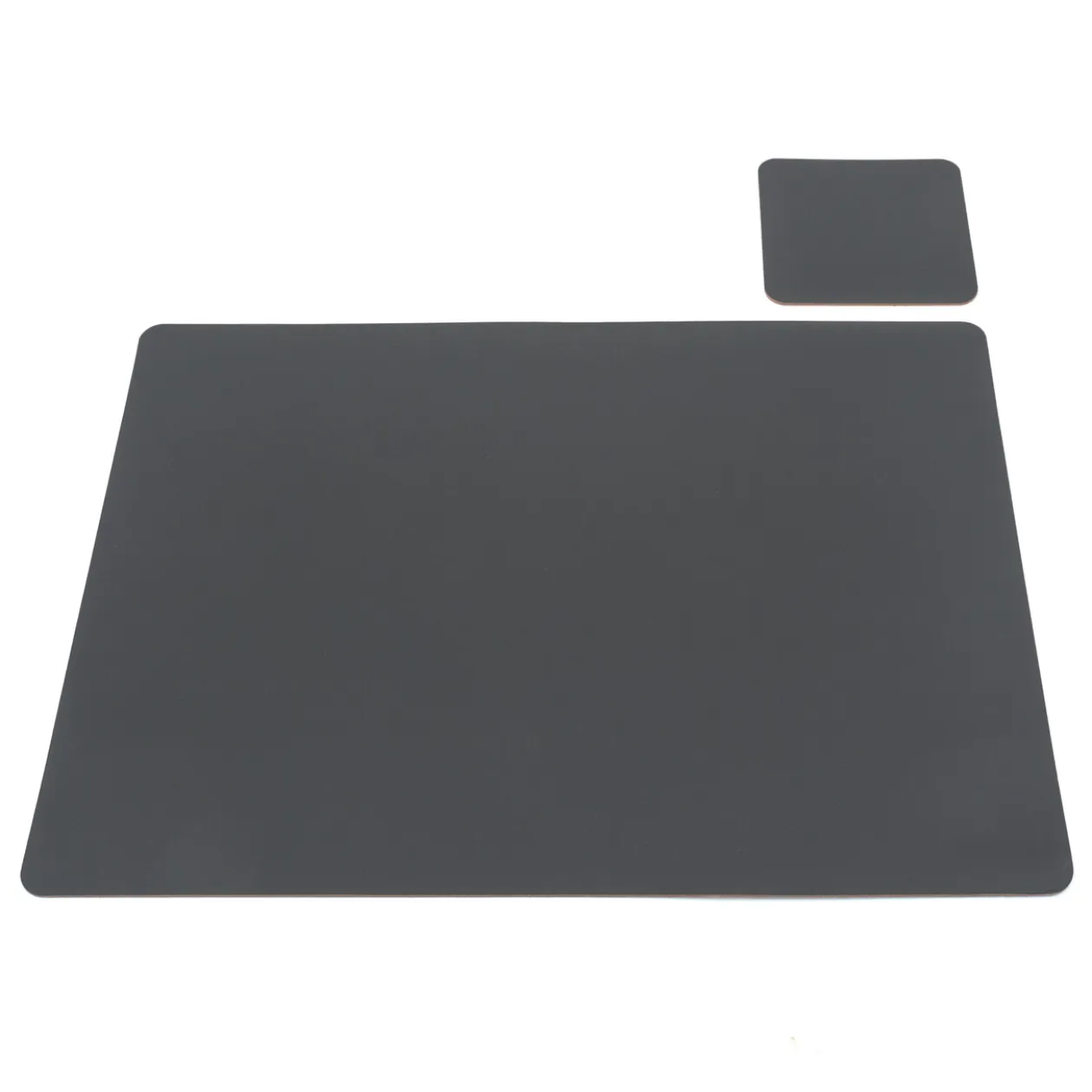 Linge De Table^Muji Set de table en cuir recyclé - rectangulaire, Graphite