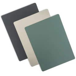 Linge De Table^Muji Set de table en cuir recyclé - rectangulaire, Graphite