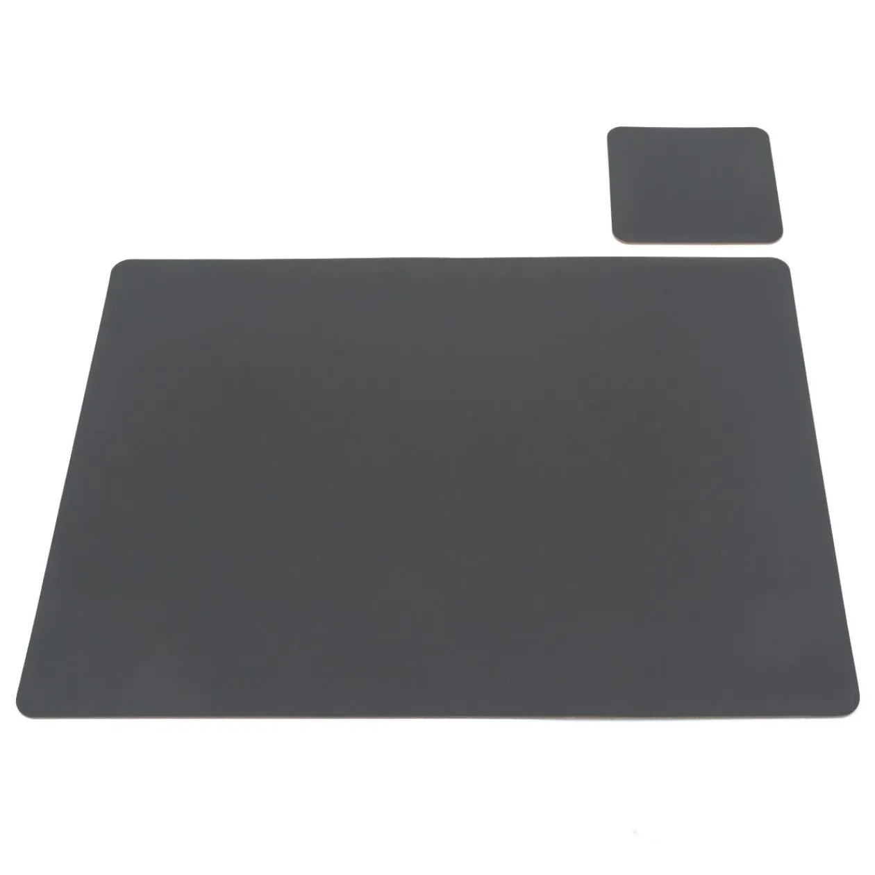 Linge De Table^Muji Set de table en cuir recyclé - rectangulaire, Graphite