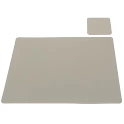 Linge De Table^Muji Set de table en cuir recyclé - rectangulaire, Gris Cendré