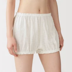 Sous‐Vêtements^Muji Short ballon en double gaze à pois dobby pour femme