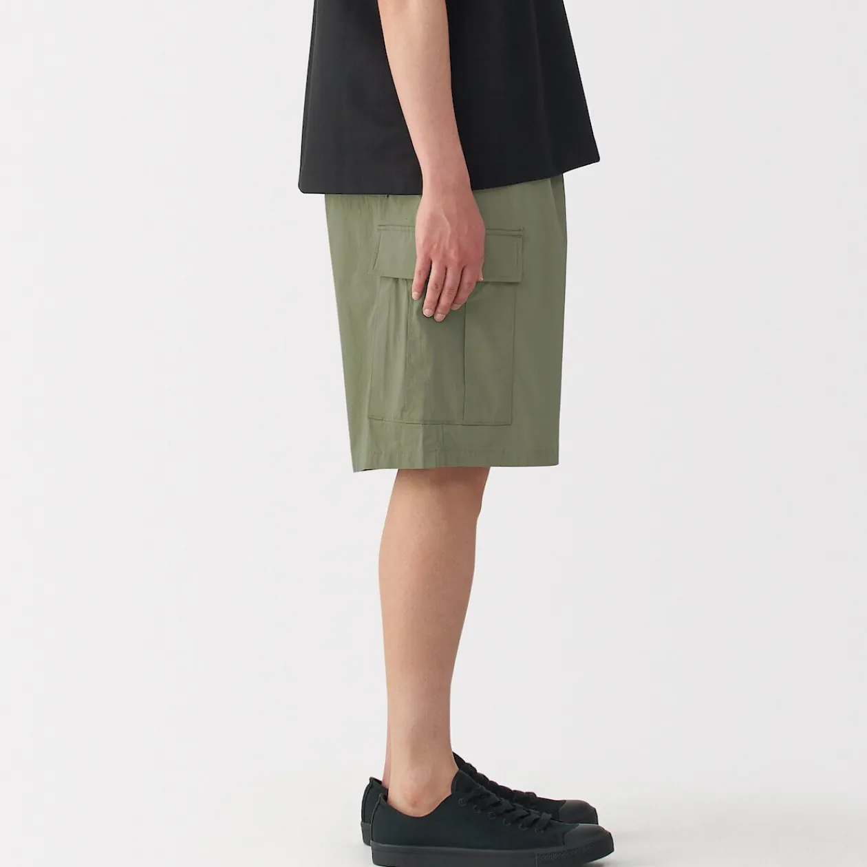 Pantalons Et Shorts^Muji Short cargo en mélange de coton délavé pour homme