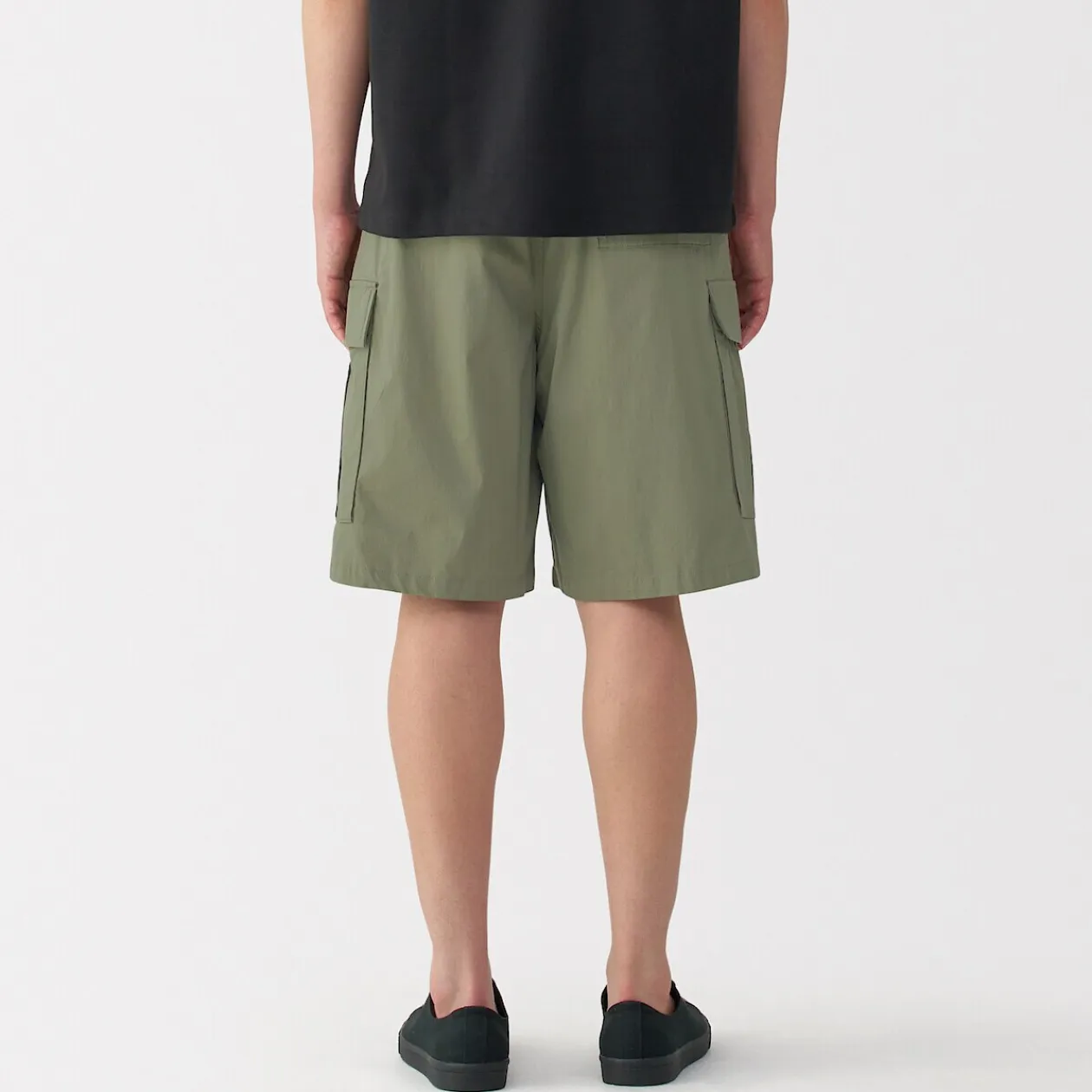 Pantalons Et Shorts^Muji Short cargo en mélange de coton délavé pour homme