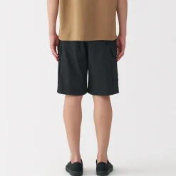 Pantalons Et Shorts^Muji Short cargo en mélange de coton délavé pour homme