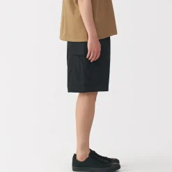 Pantalons Et Shorts^Muji Short cargo en mélange de coton délavé pour homme