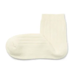 Chaussettes^Muji Socquettes à côtes extensibles à angle droit pour femme