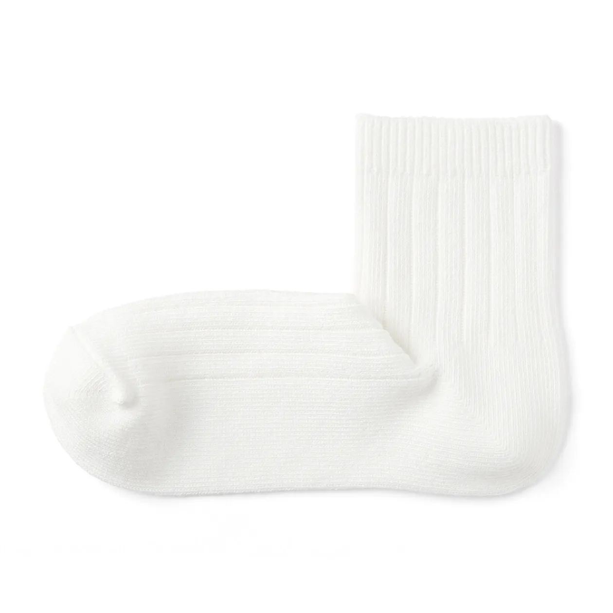 Chaussettes^Muji Socquettes à côtes extensibles à angle droit pour femme