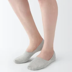 Chaussettes^Muji Socquettes fines invisibles avec grip au talon pour femme