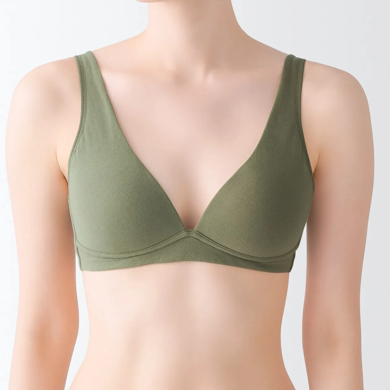 Sous‐Vêtements^Muji Soutien‐gorge plongeant sans armature en mélange de coton pour femme
