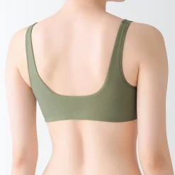 Sous‐Vêtements^Muji Soutien‐gorge plongeant sans armature en mélange de coton pour femme