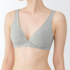 Sous‐Vêtements^Muji Soutien‐gorge plongeant sans armature en mélange de coton pour femme