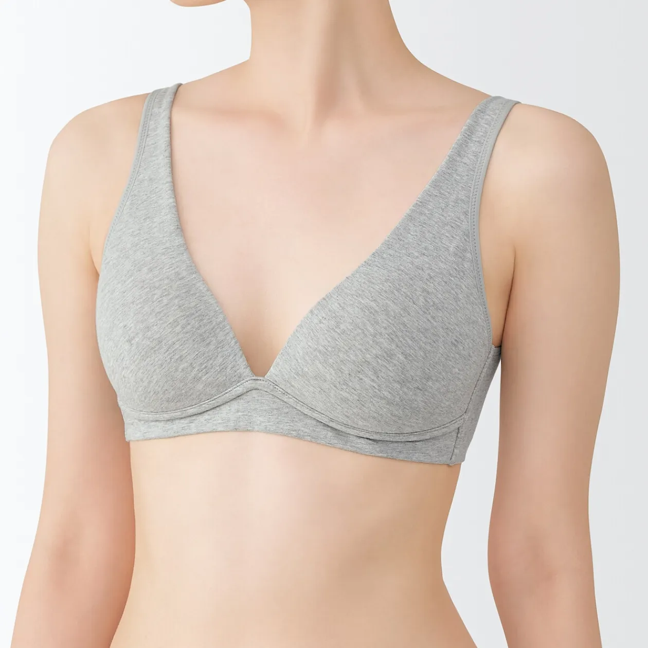 Sous‐Vêtements^Muji Soutien‐gorge plongeant sans armature en mélange de coton pour femme