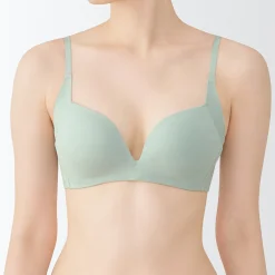 Sous‐Vêtements^Muji Soutien‐gorge sans armature en mélange de coton avec maintien latéral pour femme