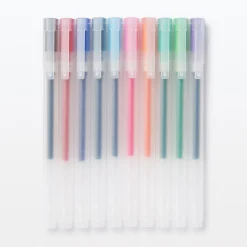 Packs De Stylos Et Crayons|Stylos Encre Gel^Muji Stylo à bille à encre gel coloré - 0,38 mm - Lot de 10