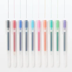 Packs De Stylos Et Crayons|Stylos Encre Gel^Muji Stylo à bille à encre gel coloré - 0,5 mm - Lot de 10