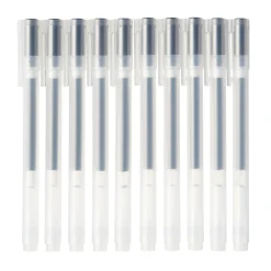 Packs De Stylos Et Crayons|Stylos Encre Gel^Muji Stylo à bille à encre gel noir - 0,5 mm - Lot de 10
