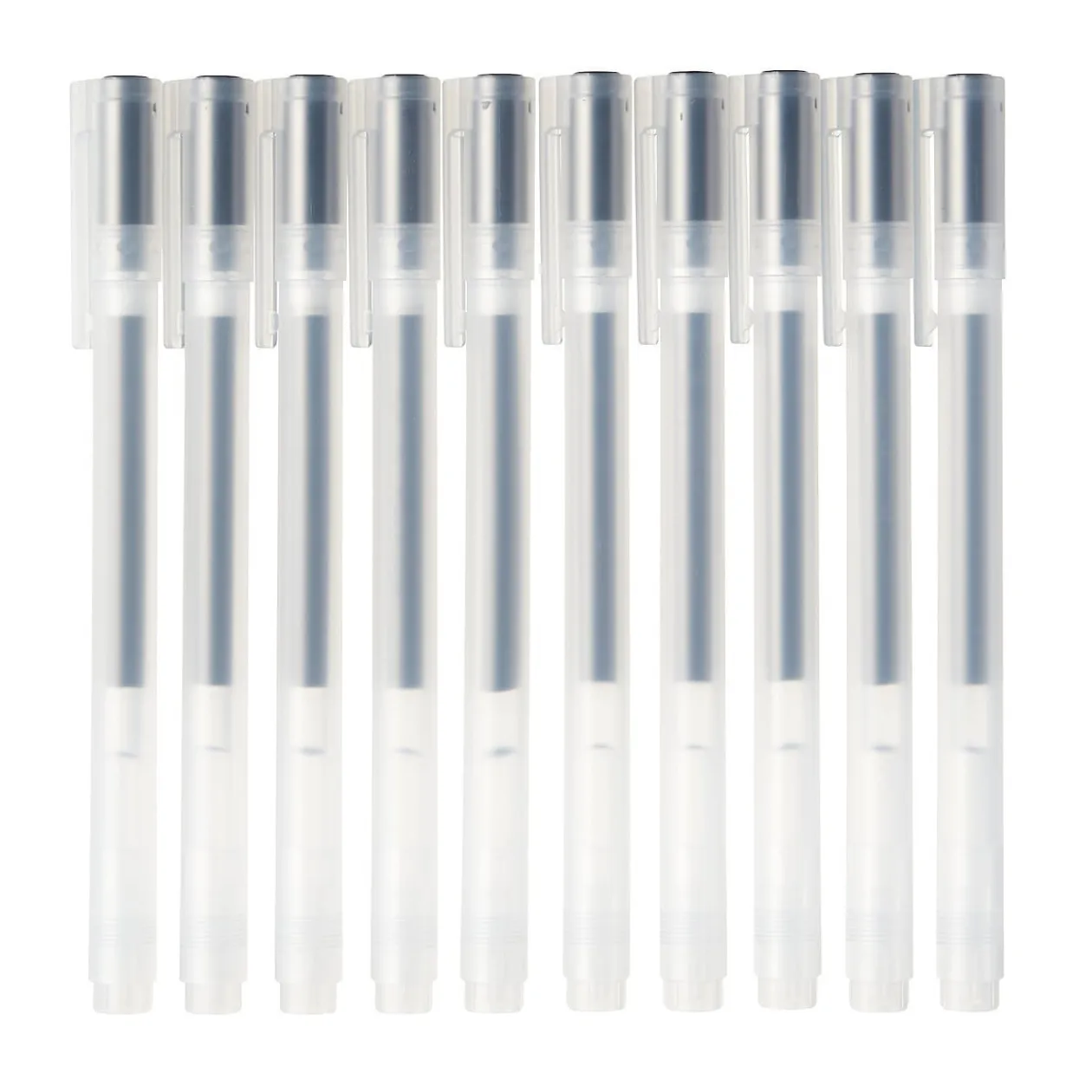 Packs De Stylos Et Crayons|Stylos Encre Gel^Muji Stylo à bille à encre gel noir - 0,5 mm - Lot de 10