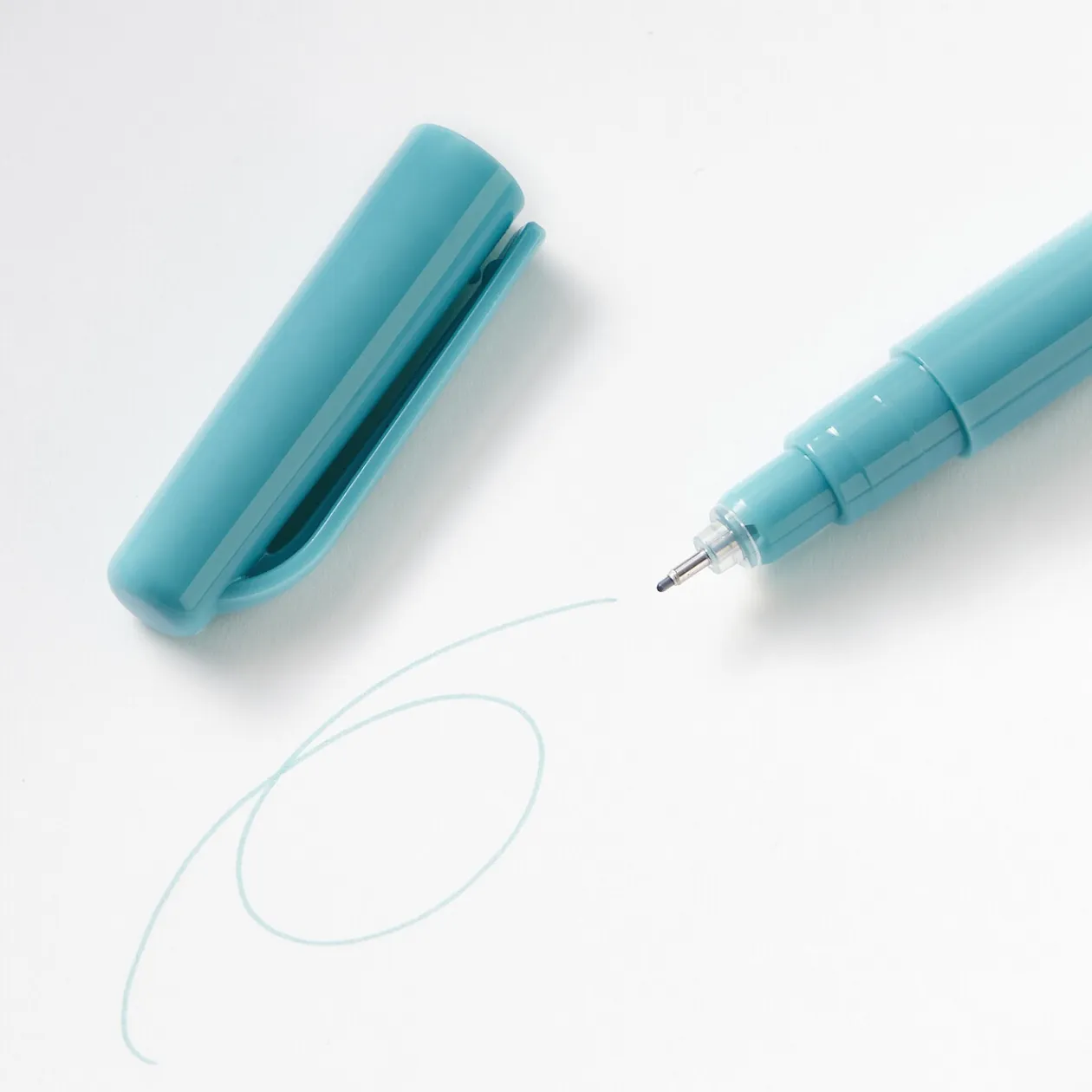 Feutres, Surligneurs Et Outils Correcteurs^Muji Stylo à encre à base d’eau, pointe fine - 0,5 mm, Cyan Grisâtre
