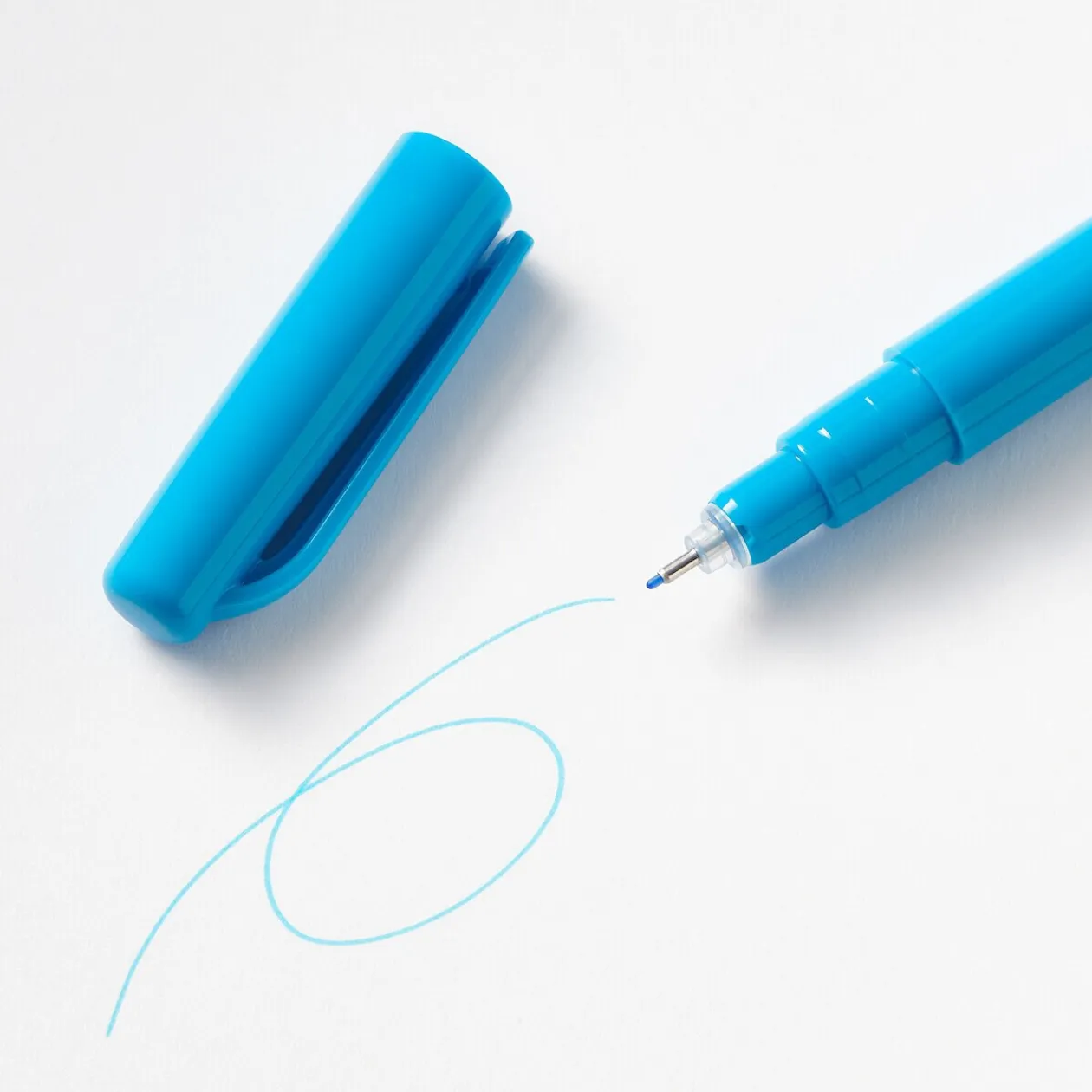 Feutres, Surligneurs Et Outils Correcteurs^Muji Stylo à encre à base d’eau, pointe fine - 0,5 mm, Bleu Ciel