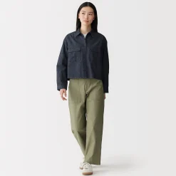Vestes Et Manteaux|Chemises^Muji Sur-chemise légère en denim de kapok mélangé pour femme Bleu Marine Foncé