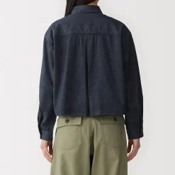 Vestes Et Manteaux|Chemises^Muji Sur-chemise légère en denim de kapok mélangé pour femme Bleu Marine Foncé