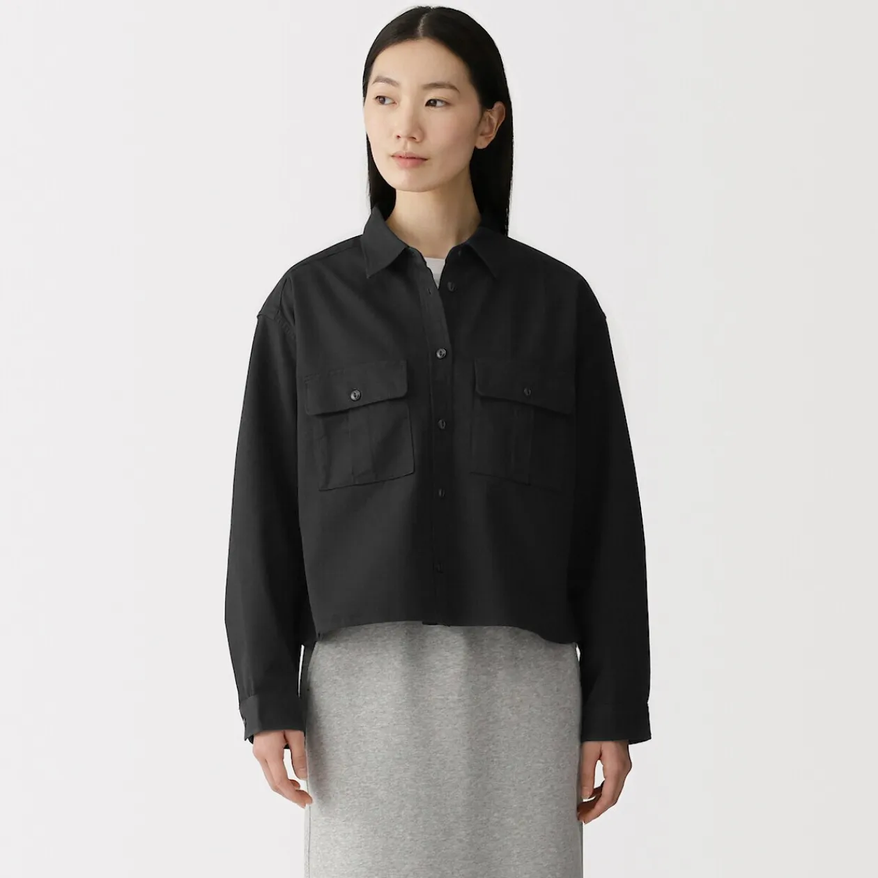 Vestes Et Manteaux|Chemises^Muji Sur-chemise légère en sergé de kapok mélangé pour femme