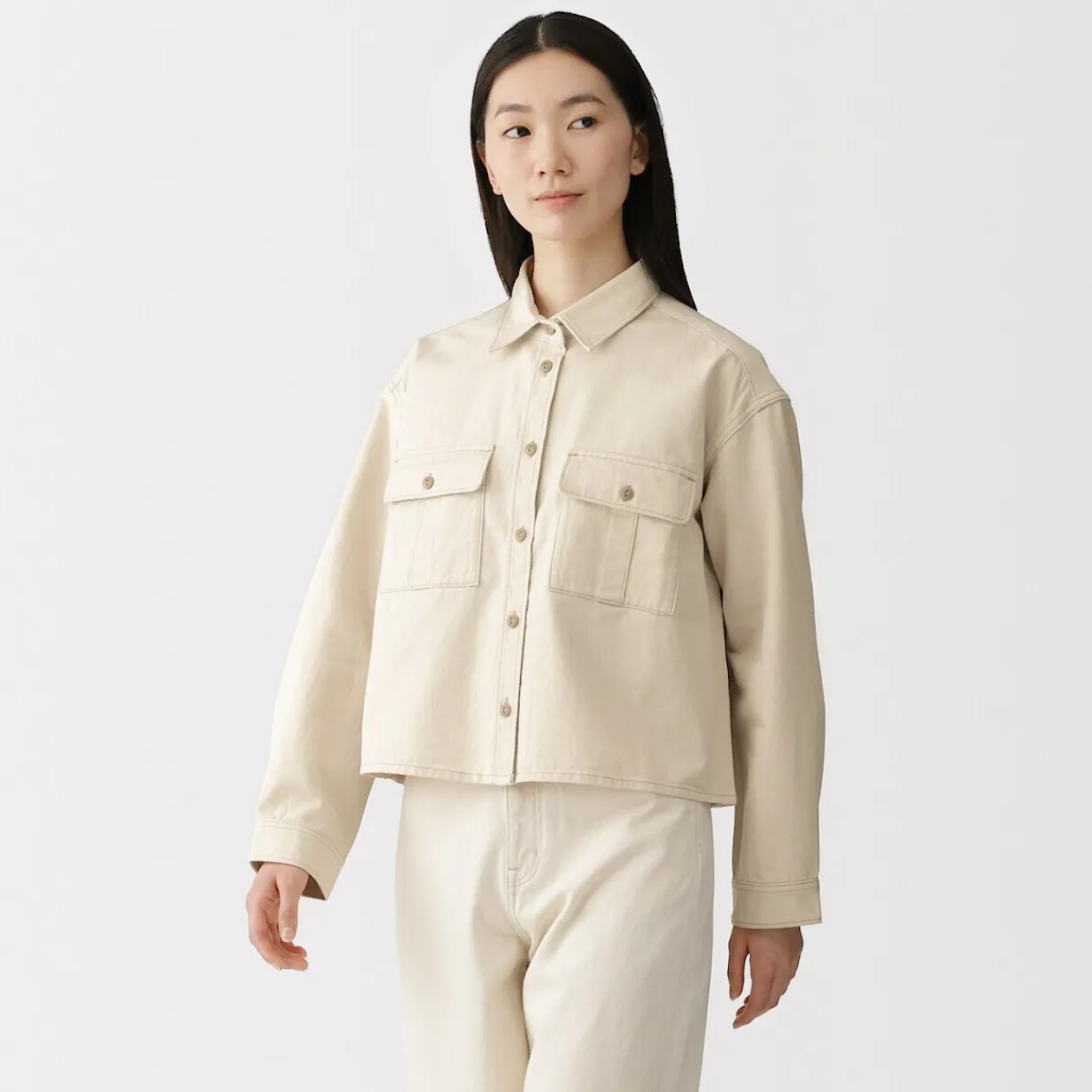 Vestes Et Manteaux|Chemises^Muji Sur-chemise légère en sergé de kapok mélangé pour femme