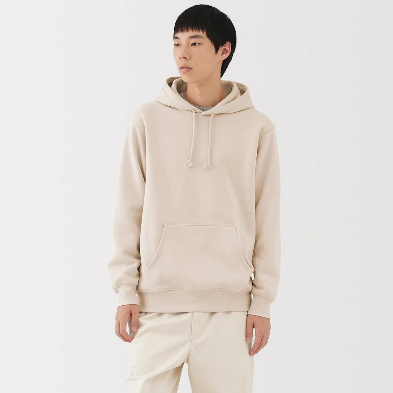 Pulls Et Cardigans|Hoodies Et Sweatshirts^Muji Sweatshirt à capuche en coton mélangé pour homme Ivoire