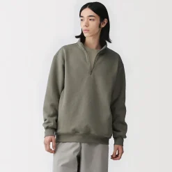 Pulls Et Cardigans|Hoodies Et Sweatshirts^Muji Sweatshirt à demi‐zip en coton mélangé pour homme