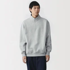 Pulls Et Cardigans|Hoodies Et Sweatshirts^Muji Sweatshirt à demi‐zip en coton mélangé pour homme